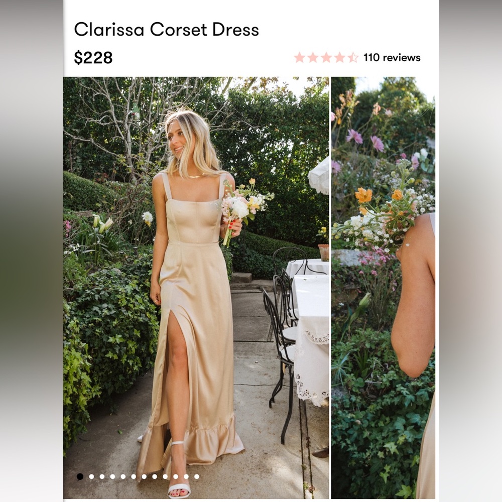 Show Me Your Mumu-  Clarissa Corset Dress ~ Champagne Luxe Satin